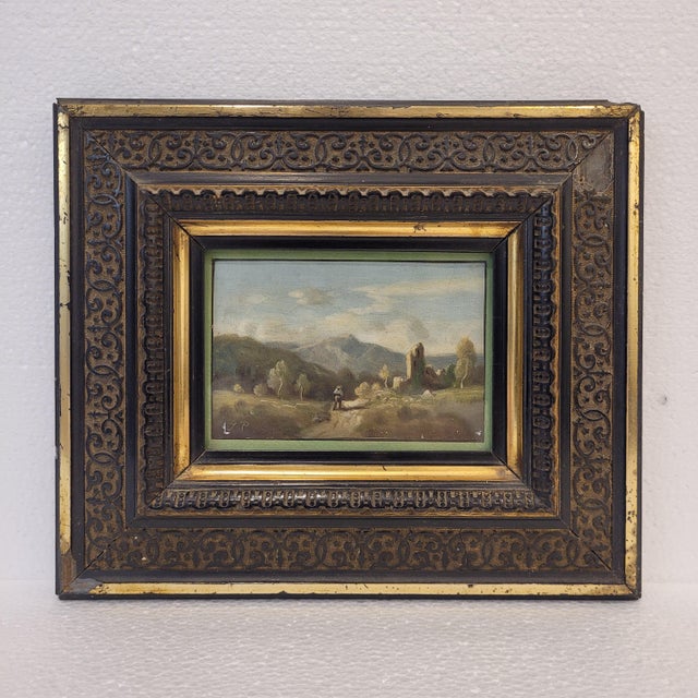 Landscape with Peasant, Late 19th Century, Oil on Cardboard, Framed For Sale - Image 5 of 18