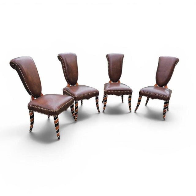 Vintage Leather Chairs, 1980s, Set of 4 For Sale - Image 16 of 16