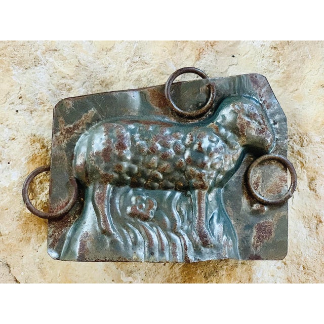 Figurative Late 19th Century Antique French Metal Figurative Lamb Chocolate Mold For Sale - Image 3 of 12