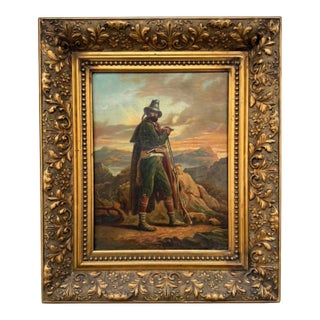 Signed Border Guard Portrait, Oil on Canvas, 19th Century For Sale