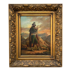 Signed Border Guard Portrait, Oil on Canvas, 19th Century