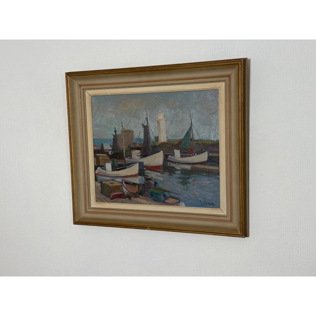 Eskil Skans, Boats, 1960s, Oil on Panel, Framed For Sale - Image 5 of 17