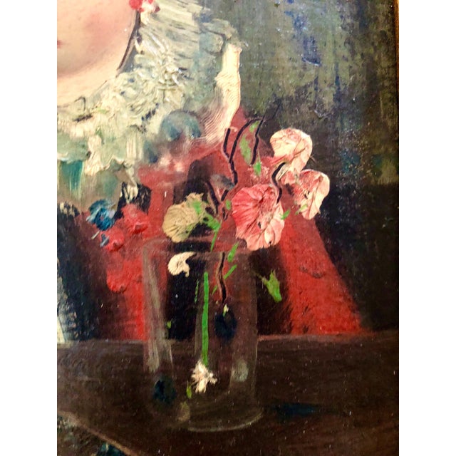 Jean Calogero Jean Calogero, Italian Surrealist Oil Painting Jean Calogero Big Eyed Girl Doll Mandolin Flower For Sale - Image 4 of 9