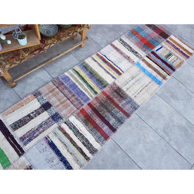 Bohemian Vintage Wool Kilim Runner For Sale - Image 10 of 10