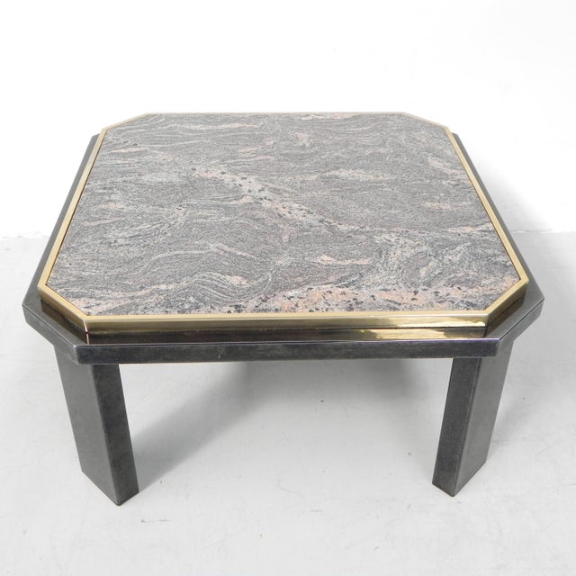 1970s Hollywood Regency Fedam Coffee Table in Marble and Steel Frame, 1970s For Sale - Image 5 of 17