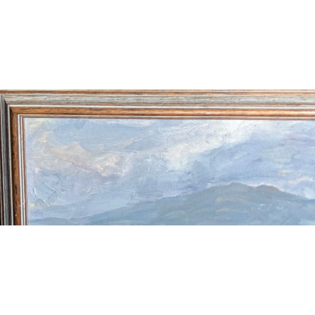Early 20th Century Early Oil Landscape Painting - Mount Monandack Rising Above a Stone Wall For Sale - Image 5 of 7