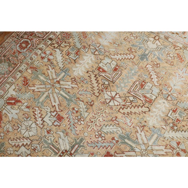 Brown Antique Zabihi Collection Room Size Heriz Rug - 6'10" x 9'10" For Sale - Image 8 of 12