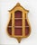 Italian Neoclassical Style Giltwood Wall-Hanging Vitrine Cabinet, lyre form with single glass-paneled door opening to...