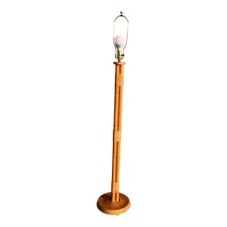 Vintage Mid 20th Century Bamboo Floor Lamp For Sale