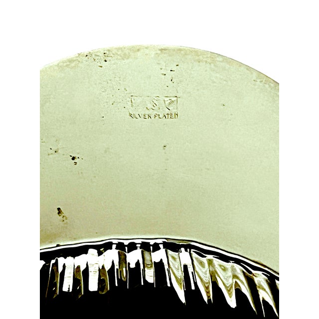 Vintage English Regency Sheffield Epns Hotel Silver Plated Koi Fish Clam Shell Serving Platter For Sale - Image 12 of 12