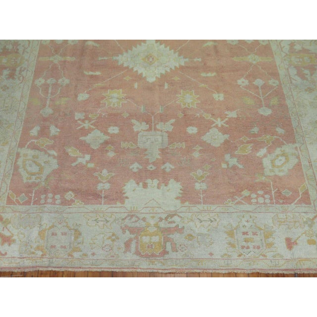 Early 20th Century Antique Zabihi Collection Peach Color Turkish Oushak Carpet - 7'10" x 10'10" For Sale - Image 5 of 8