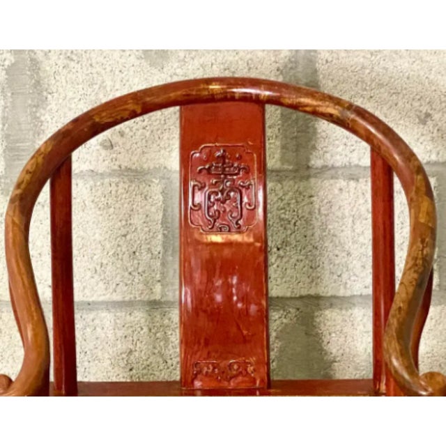 Vintage Asian Lacquered Brides Chair For Sale - Image 9 of 12