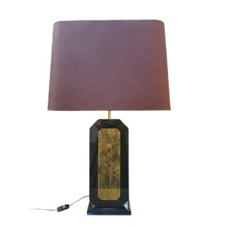 Etched Table Lamp by Georges Mathias, 1970s For Sale