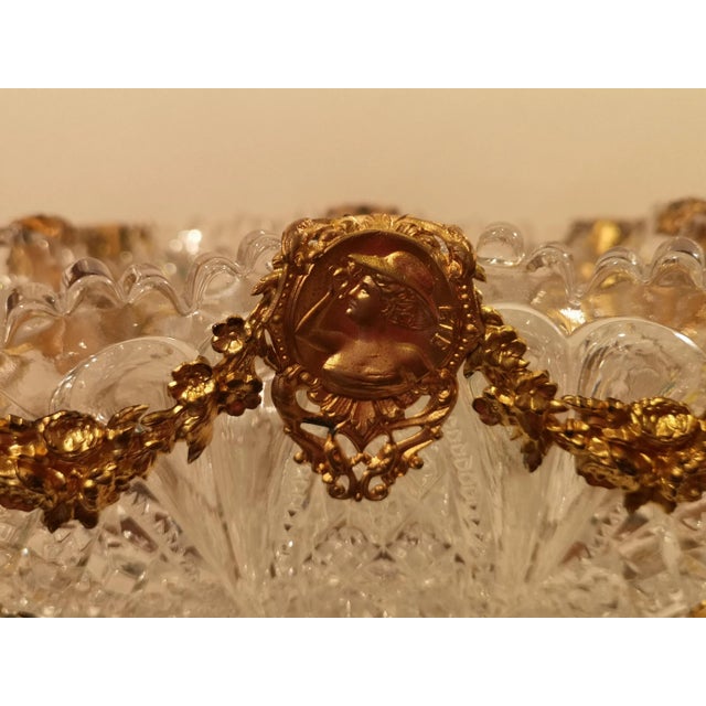 Crystal and Brass Centerpiece Vase For Sale - Image 5 of 18