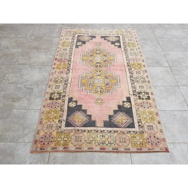 1960s Light Pink Vintage Area Carpet For Sale - Image 11 of 11