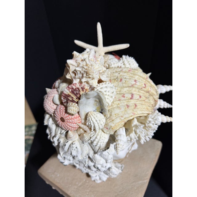 Celestial Meets the Sea, Shell Incrusted Bust-Coastal Art Sculpture For Sale - Image 11 of 14