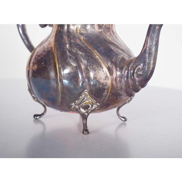 Tea Serving Set in Metal and Silver, 1890s, Set of 3 For Sale - Image 3 of 12
