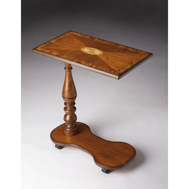 Traditional Mabry Mobile Tray Table, Medium Brown For Sale - Image 3 of 3