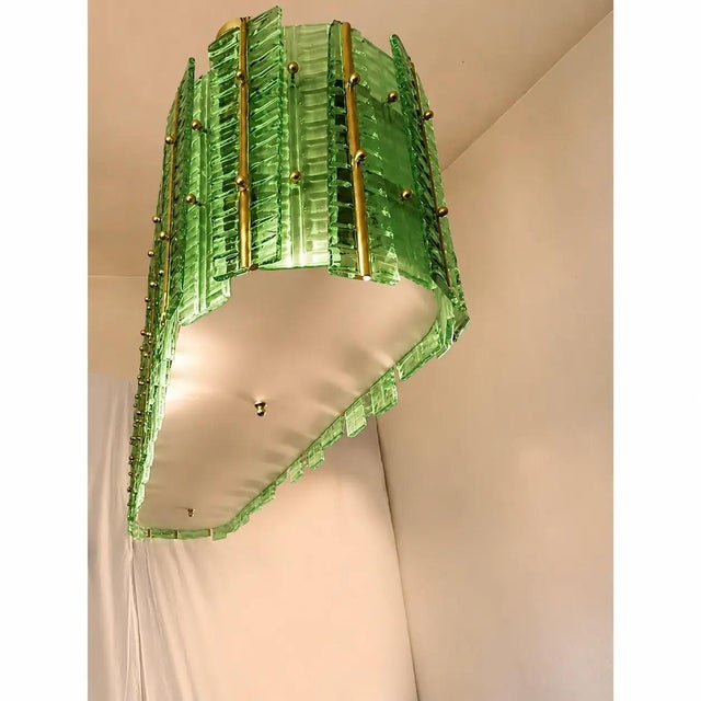 Contemporary Italian Tropical Murano Glass Gold Chandelier by Simoeng For Sale - Image 3 of 9