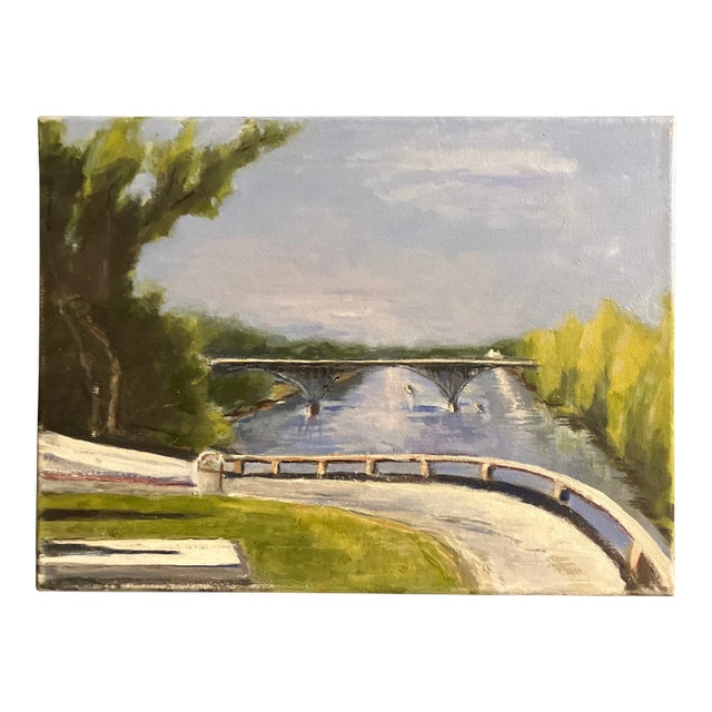 Contemporary Original Impressionist River Landscape Painting For Sale