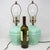 Vintage Mint Green Ceramic Table Lamps With Cream Shades - Pair For Sale - Image 11 of 11
