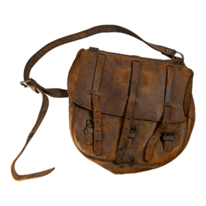 Early 20th Century Us Army Distressed Leather Messenger Bag