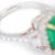 Green Gia 18k (750) White Gold Natural Colombian Emerald and Natural Diamond Ring, Size 6 For Sale - Image 8 of 12