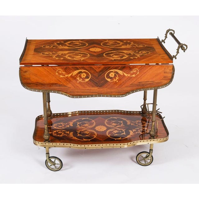 Vintage Italian Marquetry Drinks Trolley from Sorrento For Sale - Image 15 of 16