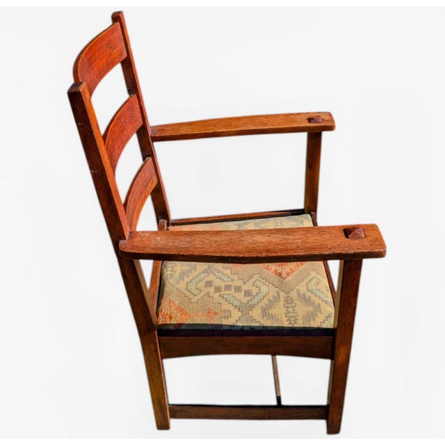 A Rare Masterpiece of American Craftsmanship: 1909 Charles Stickley Mission Oak Armchair For the serious collector of...