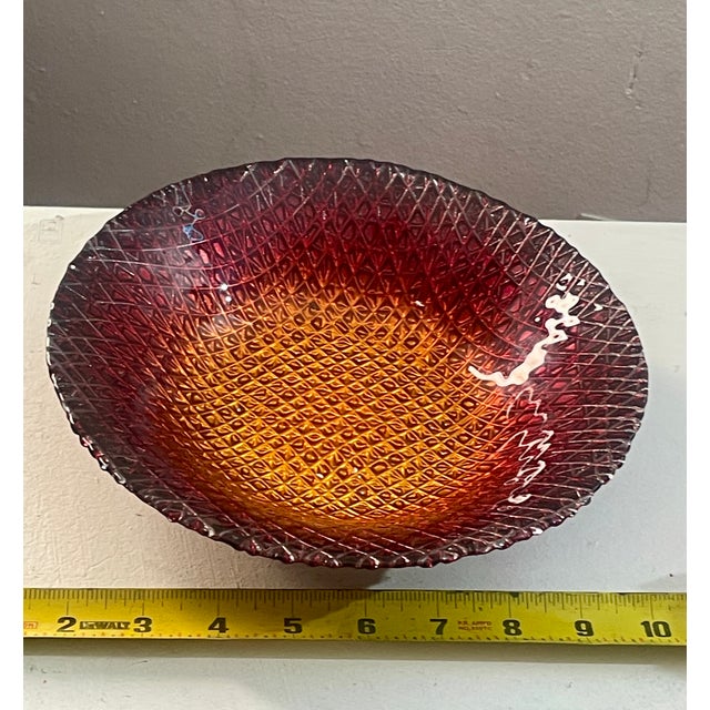 1970s Mid-Century Modern Decor Collection: 3-Piece Amberina, Gold Starburst, and Textured Pottery Set For Sale - Image 10 of 10