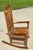 Mid-Century Modern Extra Large Adult, Rush-Woven Seat and Backrest, Solid Oak, Turned Legs and Spindles, Wide Arm Rests, 1960’s, For Sale - Image 3 of 6