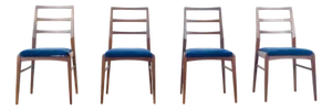 Teak and Velvet Dining Chairs by Richard Hornby for Fyne Ladye, 1960s, Set of 4