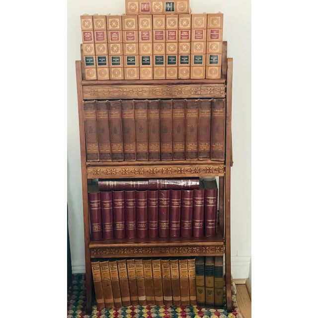 Antique American Arts and Crafts Carved Book Shelving Rack Etagere For Sale - Image 9 of 9