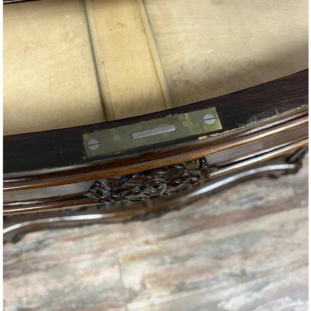 Boulle-Style Curved Display Cabinet in Mahogany, 1850 For Sale - Image 6 of 9