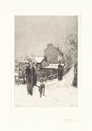 Under the Snow - Original Etching by Anselmo Bucci - 1913 1913