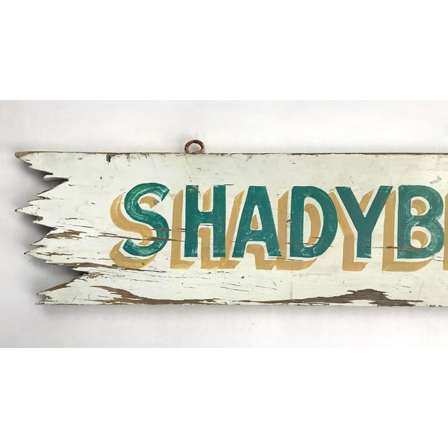 1940s Vintage Shadybrook Two-Sided Sign For Sale - Image 5 of 6