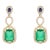 14k Gold Emerald Sapphire & Diamond Statement Earrings- A Pair For Sale
