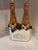 Metal Vintage Silverplate Wine Caddy With Heraldic Shield Embossed on the Front and Back For Sale - Image 7 of 7