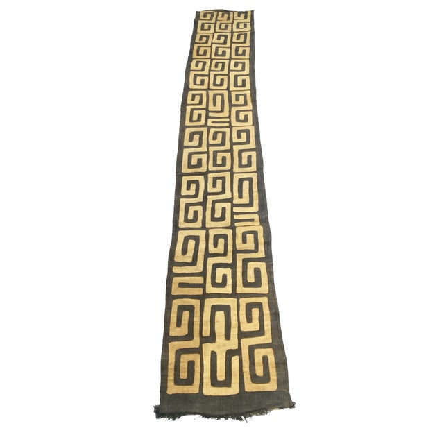 African Wall Hanging Kuba Cloth Raffia /Textile Zaire 119" For Sale In New York - Image 6 of 6