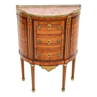Antique Louis XIV Ormolu Mounted Commode with Marble Top, 1780s For Sale