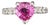 0.60 Ct Natural Pink Sapphire & Diamond Ring, Size 4.5 For Sale