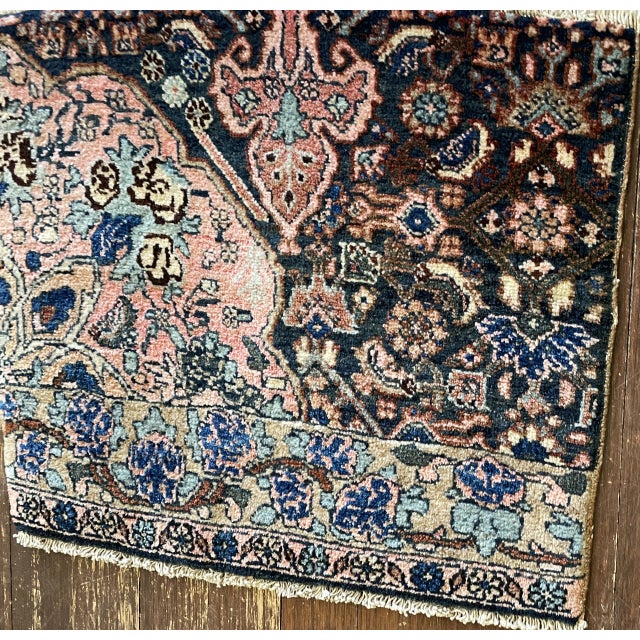 Mid 20th Century Antique Handmade Kurdish Rug/A Sampler, 18" X 17" Ornak For Sale - Image 5 of 8