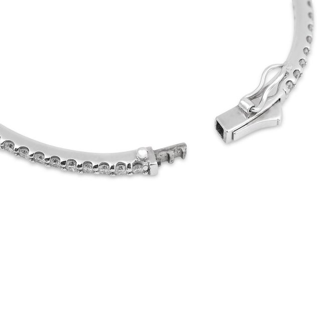 Metal Vintage 2.20 Carat Diamond 14k White Gold Bangle For Sale - Image 7 of 8