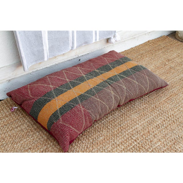 Antique Earthy Stripe Saami Floor Lounger For Sale - Image 4 of 8