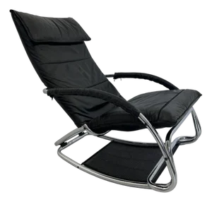 Leather Rocking Chair by Jochen Hoffman, 1980s