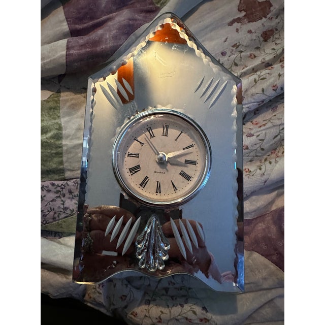Vintage Glass/Crystal Clock For Sale - Image 12 of 12