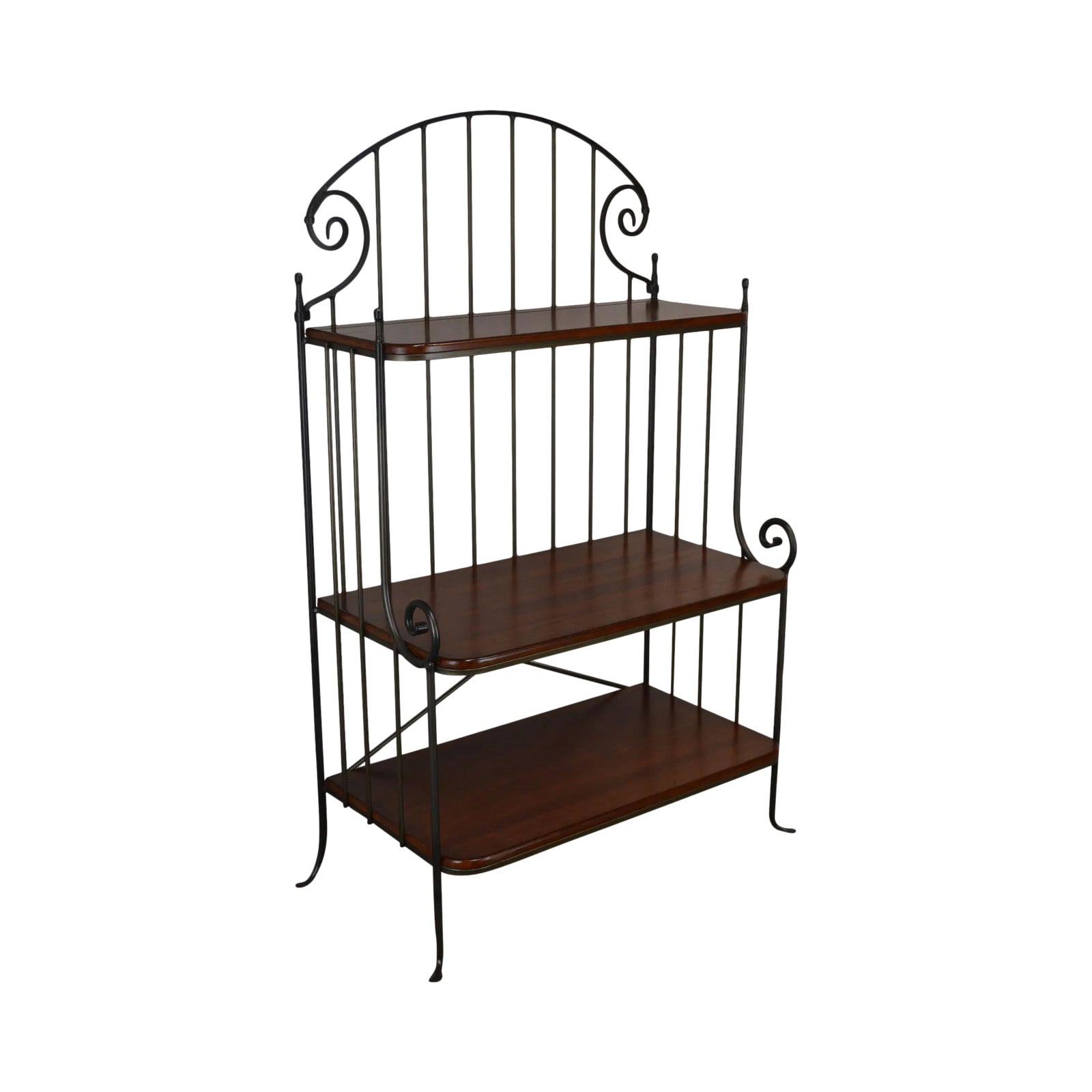 Charleston Iron & Cherry Wood 3 Tier Bakers Rack Chairish