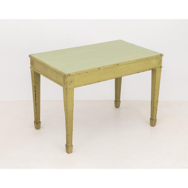 Wood Neoclassical Style Green Painted Console Table For Sale - Image 7 of 7