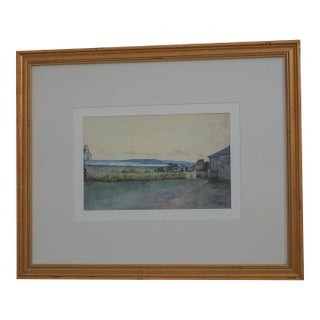 Gold Framed & Matted Caribbean Landscape Print For Sale