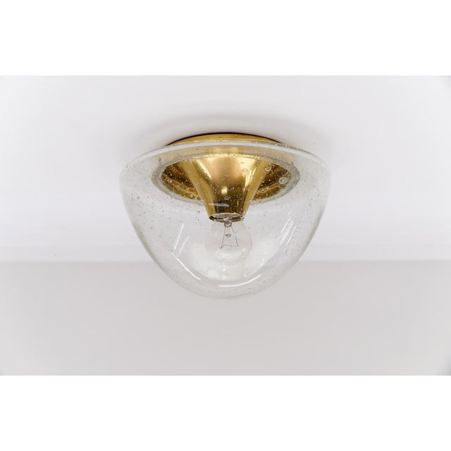 Gold Mushroom Shaped Glass Lamp in Gold, Germany, 1960s For Sale - Image 8 of 11